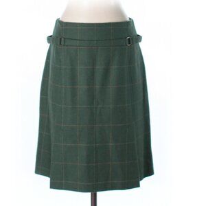 Akris Punto Dark Green Tartan Plain Skirt - Size 4